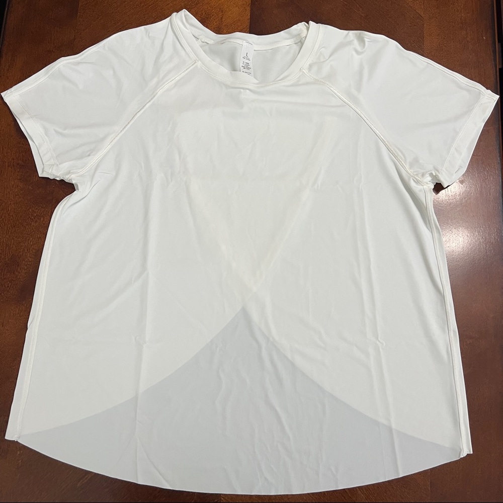 NWOT White Fitness, Running, Gym, Athletic, Workout Crop Top- Large